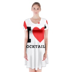 I Love Cocktails  Short Sleeve V-neck Flare Dress by ilovewhateva