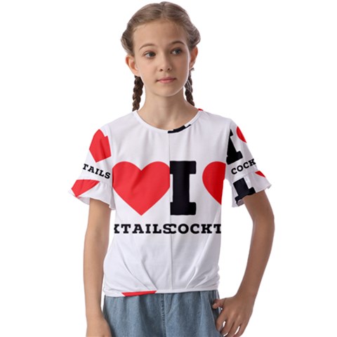 I Love Cocktails  Kids  Cuff Sleeve Scrunch Bottom Tee by ilovewhateva