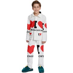 I Love Cocktails  Kids  Long Sleeve Velvet Pajamas Set by ilovewhateva