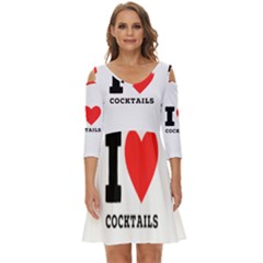 I Love Cocktails  Shoulder Cut Out Zip Up Dress by ilovewhateva