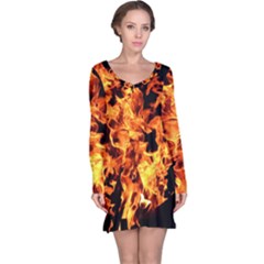 Live Coals Long Sleeve Nightdress by artworkshop