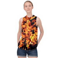 Live Coals High Neck Satin Top by artworkshop