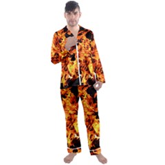 Live Coals Men s Long Sleeve Satin Pajamas Set by artworkshop