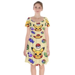 Pikachu Short Sleeve Bardot Dress by artworkshop