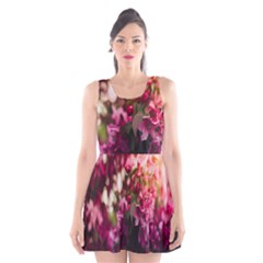 Pink Flower Scoop Neck Skater Dress by artworkshop