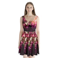 Pink Flower Split Back Mini Dress  by artworkshop