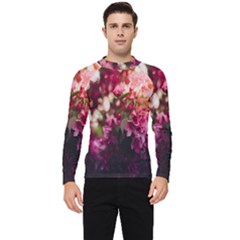 Pink Flower Men s Long Sleeve Rash Guard by artworkshop