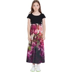 Pink Flower Kids  Flared Maxi Skirt by artworkshop