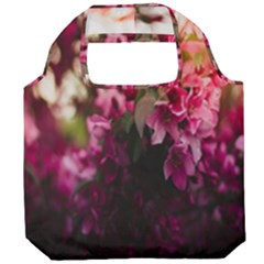 Pink Flower Foldable Grocery Recycle Bag by artworkshop