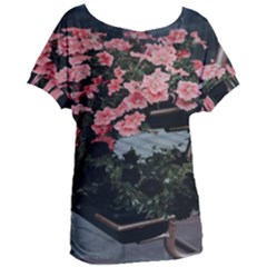 Pink Peony  Flower Women s Oversized Tee by artworkshop