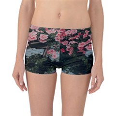 Pink Peony  Flower Reversible Boyleg Bikini Bottoms by artworkshop
