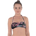 Pink Peony  Flower Halter Bandeau Bikini Top View1