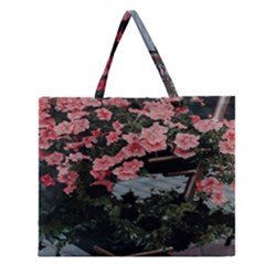 Pink Peony  Flower Zipper Large Tote Bag by artworkshop