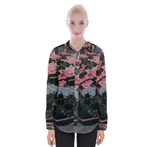 Pink Peony  Flower Womens Long Sleeve Shirt by artworkshop