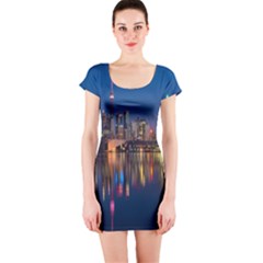 Seaside River Short Sleeve Bodycon Dress by artworkshop