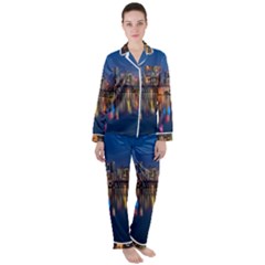 Seaside River Women s Long Sleeve Satin Pajamas Set	 by artworkshop