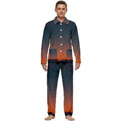 Sky Gradient Men s Long Sleeve Velvet Pocket Pajamas Set by artworkshop