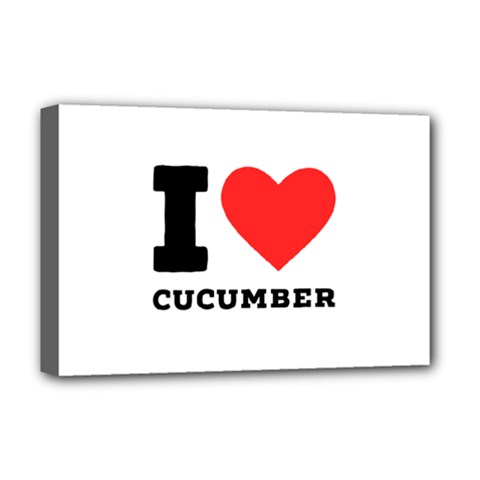 I Love Cucumber Deluxe Canvas 18  X 12  (stretched) by ilovewhateva