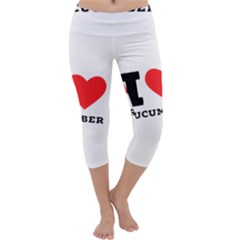 I Love Cucumber Capri Yoga Leggings by ilovewhateva