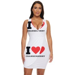 I Love Cranberry Draped Bodycon Dress