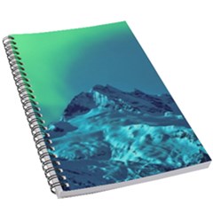 Aurora Borealis Sky Winter Snow Mountains Night 5 5  X 8 5  Notebook by B30l