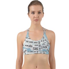 Black White Usa Map States Back Web Sports Bra by B30l