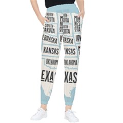 Black White Usa Map States Women s Tapered Pants by B30l