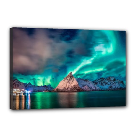 Amazing Aurora Borealis Colors Canvas 18  x 12  (Stretched)