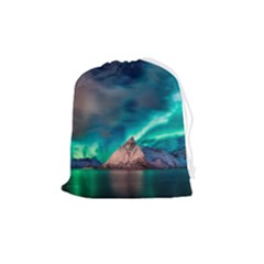 Amazing Aurora Borealis Colors Drawstring Pouch (Medium)