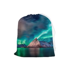 Amazing Aurora Borealis Colors Drawstring Pouch (Large)