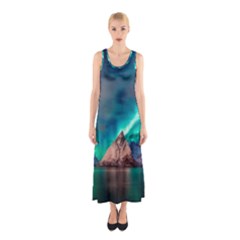 Amazing Aurora Borealis Colors Sleeveless Maxi Dress by B30l