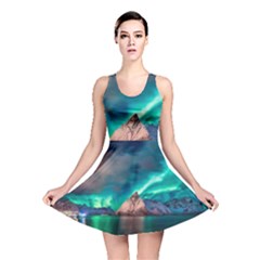 Amazing Aurora Borealis Colors Reversible Skater Dress