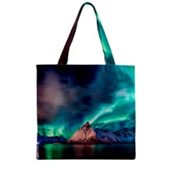 Amazing Aurora Borealis Colors Zipper Grocery Tote Bag