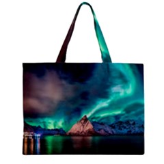 Amazing Aurora Borealis Colors Zipper Mini Tote Bag