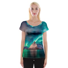 Amazing Aurora Borealis Colors Cap Sleeve Top