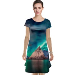 Amazing Aurora Borealis Colors Cap Sleeve Nightdress