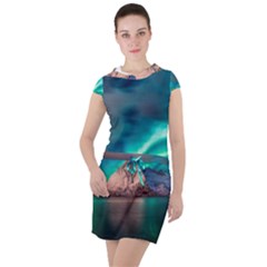 Amazing Aurora Borealis Colors Drawstring Hooded Dress