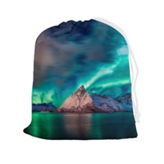 Amazing Aurora Borealis Colors Drawstring Pouch (2XL)