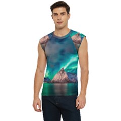 Amazing Aurora Borealis Colors Men s Raglan Cap Sleeve Tee