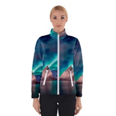Amazing Aurora Borealis Colors Women s Bomber Jacket