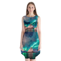 Amazing Aurora Borealis Colors Sleeveless Chiffon Dress  