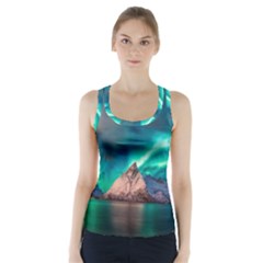 Amazing Aurora Borealis Colors Racer Back Sports Top