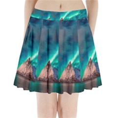 Amazing Aurora Borealis Colors Pleated Mini Skirt