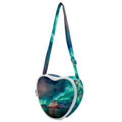 Amazing Aurora Borealis Colors Heart Shoulder Bag