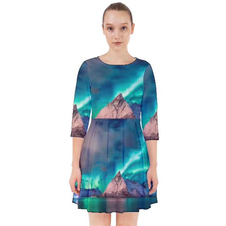 Amazing Aurora Borealis Colors Smock Dress