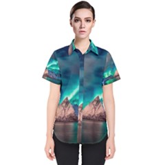 Amazing Aurora Borealis Colors Women s Short Sleeve Shirt