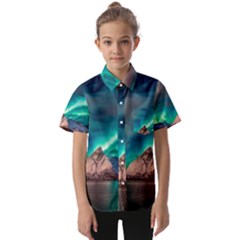 Amazing Aurora Borealis Colors Kids  Short Sleeve Shirt