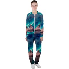 Amazing Aurora Borealis Colors Casual Jacket and Pants Set