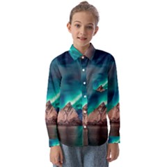 Amazing Aurora Borealis Colors Kids  Long Sleeve Shirt