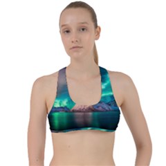 Amazing Aurora Borealis Colors Criss Cross Racerback Sports Bra